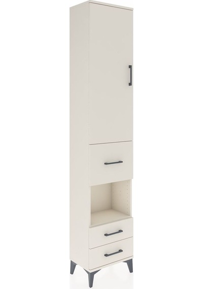 Arges Dolap 4 Raflı 3 Çekmeceli Tek Kapaklı 44x30x221 Aytaşı-... Aytaşı