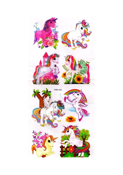 Duvar Sticker Kabartmalı 3 Boyutlu Sticker, 3d Duvar Stiker Xmb006 55x25 Cm - Unicorn Rainbow