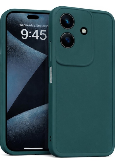 Realme C61 Uyumlu Kamera Çıkıntılı Mat Silikon Telefon Kılıfı Yeşil