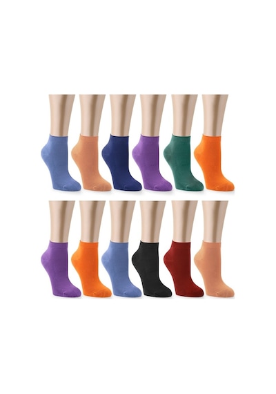 Ozzy Socks 12 Çift Bambu Kadın Dikişsiz Patik Çorap 4 Mevsim Dayanıklı Topuk (538877331) Çok Renkli