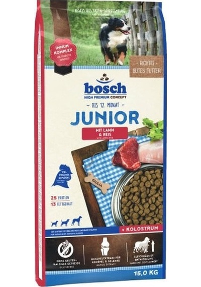 Bosch Junior Tahılsız Kuzu Etli ve Pirinçli Yavru Köpek Maması 15 KG