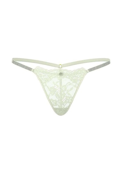 Victoria's Secret Twinkle Silver Dantelli V-string Külot Fildişi