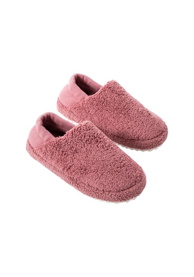 Kadın Lastikli Kaymaz Taban Peluş Havlu Kumaş Ev Ayakkabısı Panduf Pembe-pembe Pembe