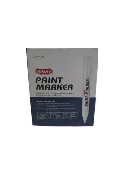Rikoty Paint Marker Markalama Kalemi 12 Adet - Beyaz