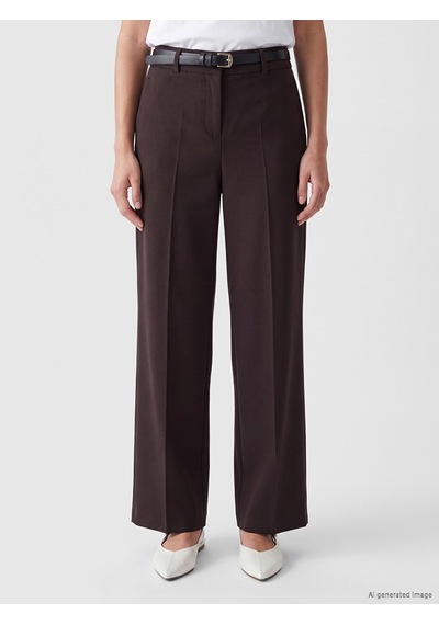 Lcwaıkıkı Classic Kahverengi Kemerli Geniş Paça Kadın Pantolon