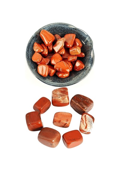 Tamburlanmış Doğal Kırmızı Jasper Taşı Kütle Parça