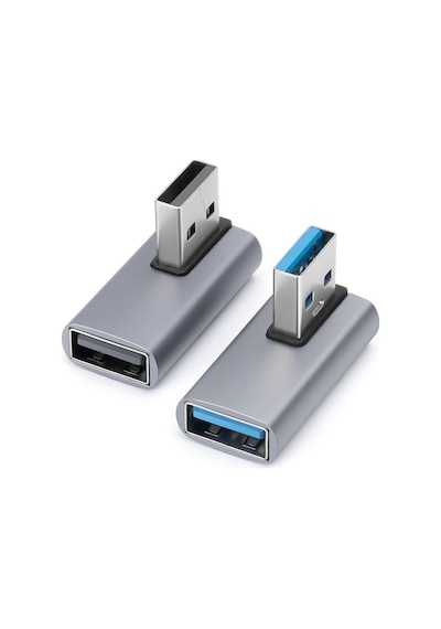 Usb3.0 L Tipi 90 Derece 10 Gbps Dişi Erkek Çevirici Adaptör 2'li Set