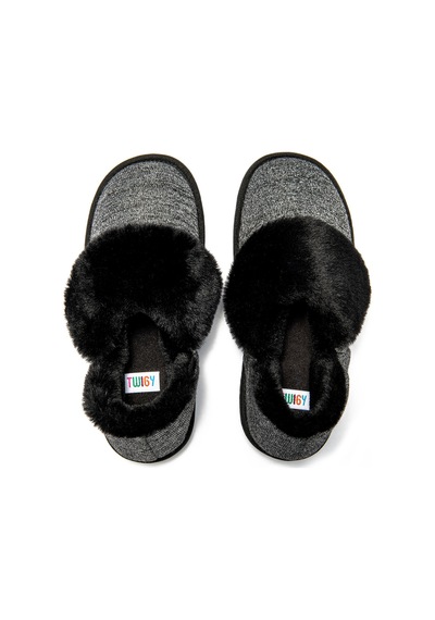 Twigy Martha Kadın Peluş Ev Botu Siyah 37/41 Siyah