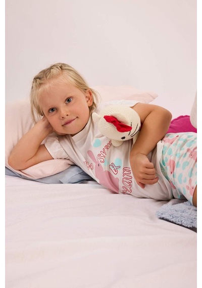 Defacto Fitilli 2li Ecru Pijama Takımı Kız Bebek H9307a526smer233 Ekru-er233