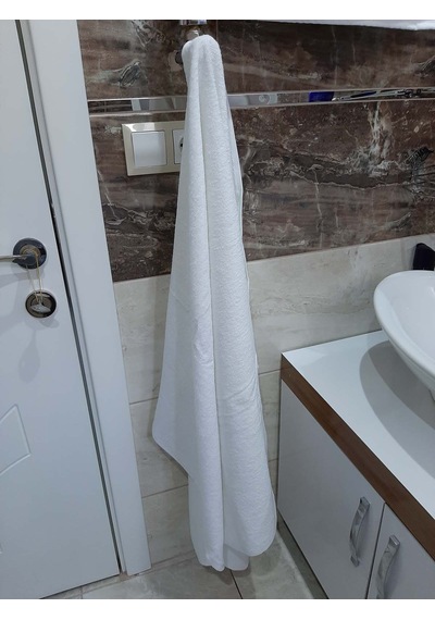 6'lı Otel Banyo Havlusu Beyaz 90x145 | Büyük Boy %100 Pamuk Kalın Vücut Havlusu