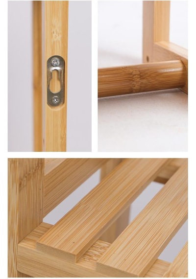 Digithome Bambu Mini 8 Form Organizer Mutfak Ve Banyo Düzenleyici Askılı Duvar Rafı Havluluk Db-0028 Kahverengi