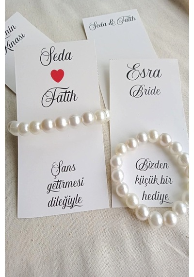 İnci Nedime Bileklik - 18 Adet Hediyelik Bileklik - Bride Hediye