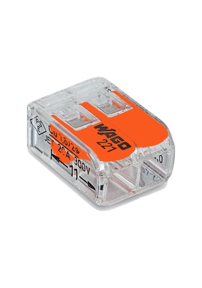 Wago 221-412 2'li Yaylı Tırnaklı Buat Klemensi 2 x (0.2-4 Mm)