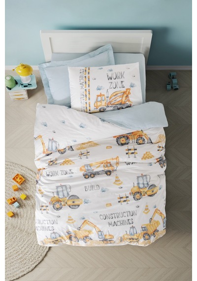 Cotton Box Junior Tek Kişilik Nevresim Takımı Buildo Mavi Mavi