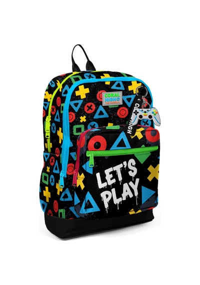 Coral High Kids Siyah Lets Play Desenli 3 Lü Okul Çanta Seti Set0133214