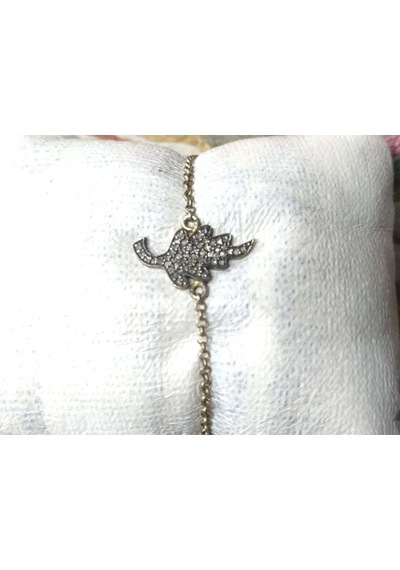 Yaprak Motif Elmas Bileklik