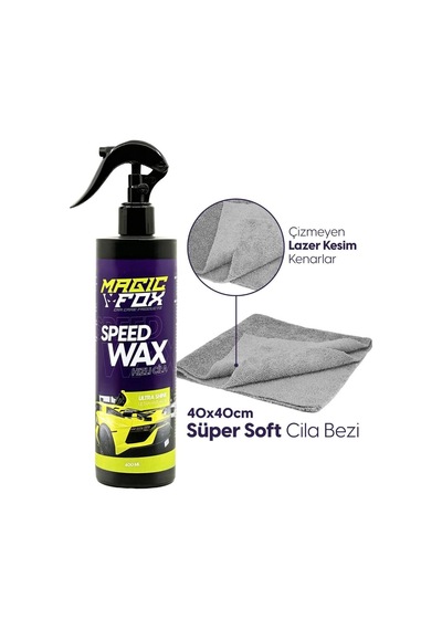 Magicfox Seramik Katkılı Hızlı Cila 400 Ml Ve Gri Mikrofiber Bez Seti