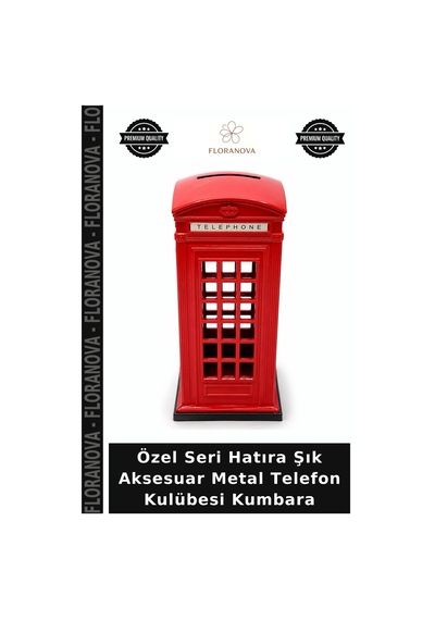 Özel Seri Hatıra Şık Aksesuar Metal Telefon Kulübesi Kumbara