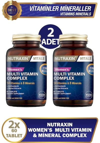 Nutraxin Women's Multi Vitamin Complex 60 Tablet 2 Adet