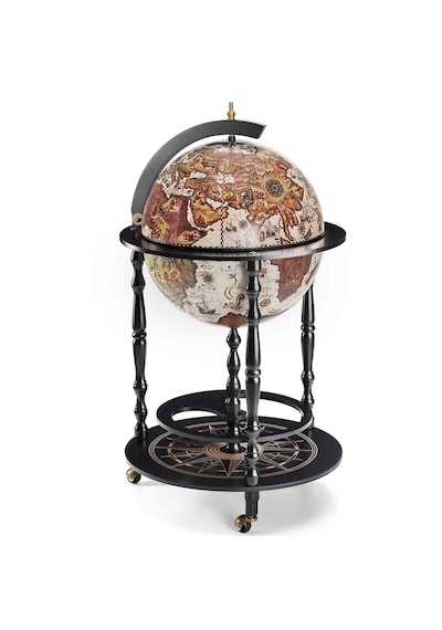 Zoffoli Vulcano Eski Haritalı Dünya Bar Servis 51x92cm Renkli