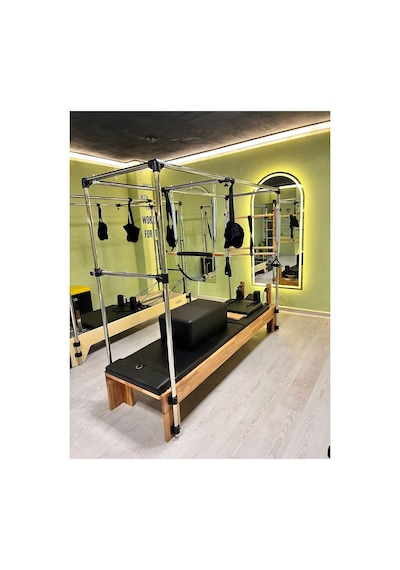 Combo Cadillac Ve 2 Adet Tower Reformer Stüdyo Paket Taba Renk Premium Seri Şarjörlü Sistem 8 Kademe