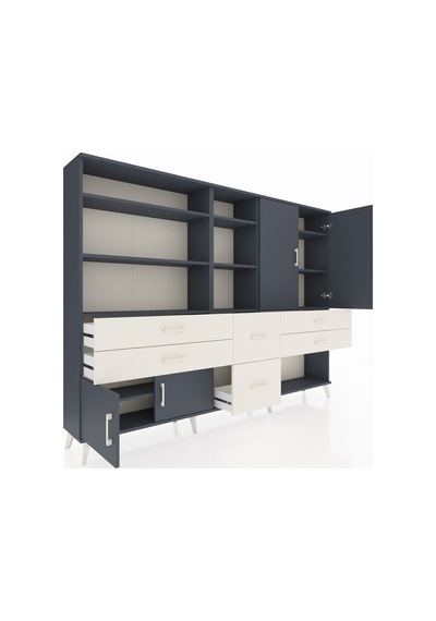 Arges Dolap 10 Raflı 6 Çekmeceli 4 Kapaklı 220x30x163 Antrasit-an Antrasit-antrasit/aytaşı Arges Dolap 10 Raflı 6 Çekmeceli 4 Kapaklı 220x30x163 Antrasit-an Antrasit-antrasit/aytaşı