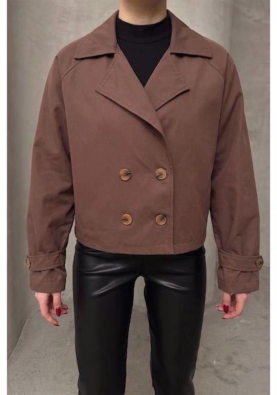 Olcay Kruvaze Oversize Ceket Kahve 8278