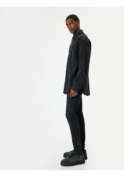 Koton Super Skinny Fit Kot Pantolon - Justin Jean Siyah 4sam40022ıd Siyah