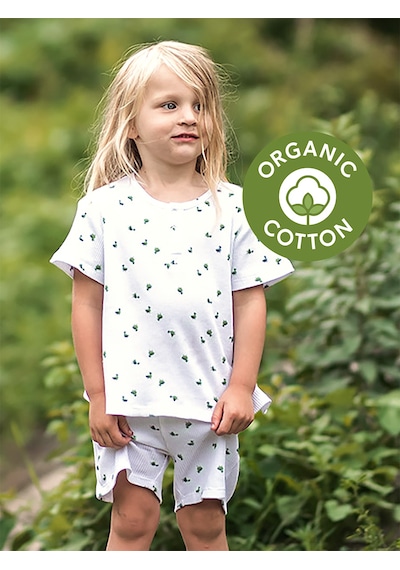 Denokids Organik Beyaz Minik Ördek Erkek Çocuk Pijama Takım