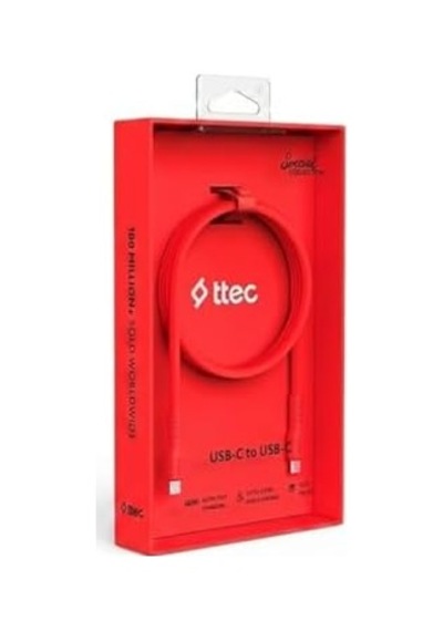 60w Pd/qc Type-c To Type-c Ultra Hızlı Şarj Ve Data Kablosu 120 Cm Neon Kırmızı 2dk59nk