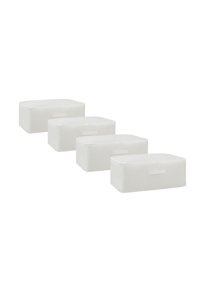 Home Wave 4'lü Orta Boy Gri Pötikare Hurç Set 52 x 28 x 21 cm