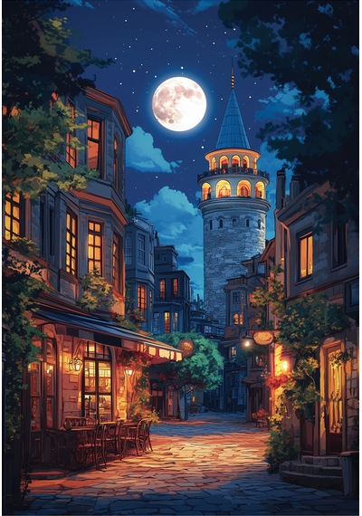 Anatolian 500 Parçalık Puzzle - Dolunayda Galata 3643