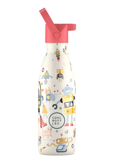 Cool Bottles The Kids Bottle Messy Robots Pipetli Termos Suluk 35 Çok Renkli