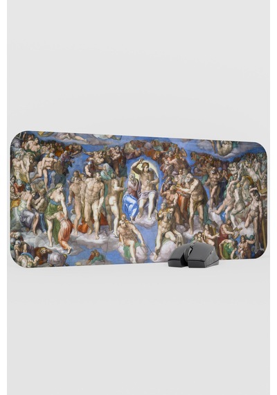 Michelangelo Kıyamet Günü V1 70x30 Xl Gaming Kauçuk Kaymaz Taban Mouse Pad Fare Altlığı