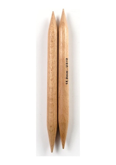 Knitpro Double Point Knitting Needles Basix Beech 20cm 15.00mm 35128