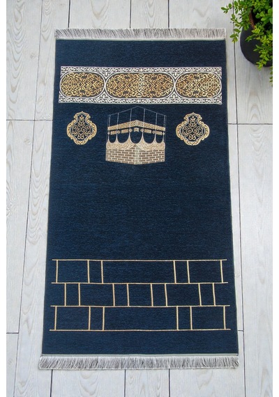 Kabe Motifli Şönil Seccade - Lacivert