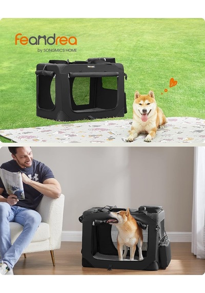 Köpek Kutusu, Katlanabilir, Taşıma Kutusu, Köpek, L, Köpek Çantası, Oxford Kumaş, File Kumaş, Nefes Alır, Taş