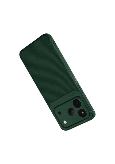 Tecno Spark 50 4g Kılıf Karbon Silikon Case Yeşil