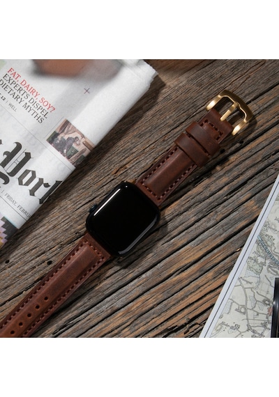 vagave Apple Uyumlu  Watch 42 44 45 49 MM Ultra Deri Kordon- Kahve