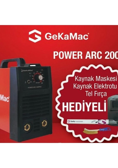 Gekamac Power Arc 200 Pro Inverter Kaynak Makinası + Maske + Elektrod + Fırça