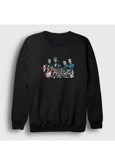 Presmono Unisex Band Bullet For My Valentine Sweatshirt Siyah