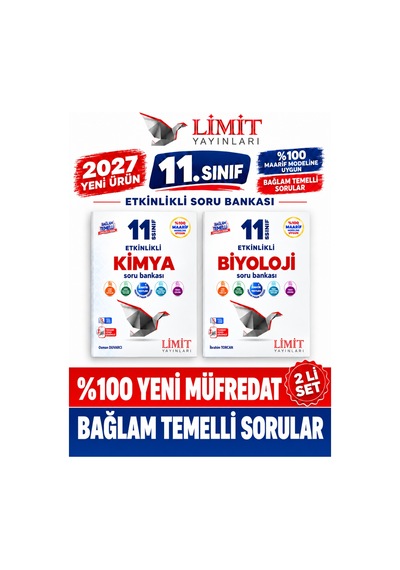 Limit 2027 11.sınıf Biyoloji-kimya 2 Kitap %100 Yeni Müfredat Etkinlikli Soru Bankası Set Yeni Ürün