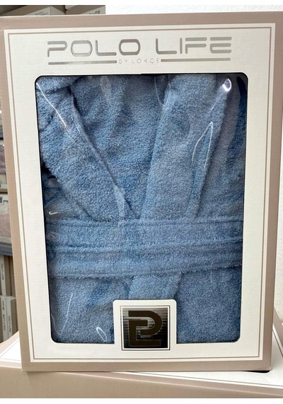 Polo Life Kutulu %100 Pamuk Tek Bornoz Şalyaka-k.mavi Xl Beden Koyu Mavi