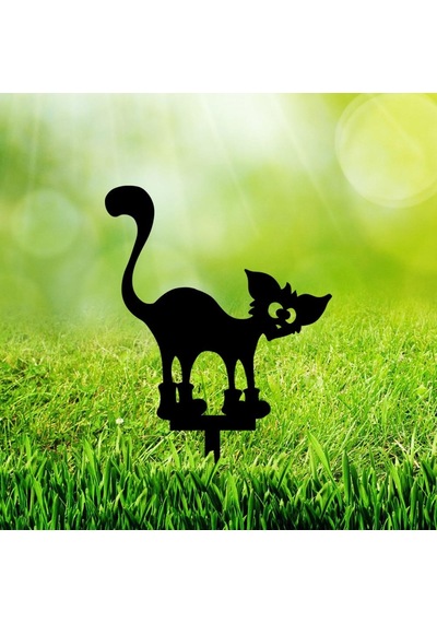 Bahçe Kazığı Demir Metal Kedi Bahçe Süsü