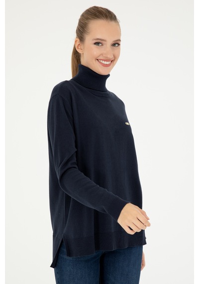 U.S. Polo Assn. Kadın Lacivert Basic Boğazlı Kazak 50294570-VR033 U.S. Polo Assn. Kadın Lacivert Basic Boğazlı Kazak 50294570-VR033