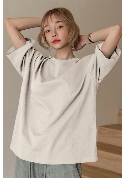 Unisex Fructification Baskılı T-shirt Bej