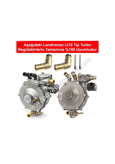 OtogazShop Landirenzo Li10 Tip Turbo Regülatör Su Dirsek Takımı