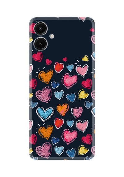 Samsung Samsung Galaxy Uyumlu A06 Kılıf Boutique Baskılı Resimli Boyama Kalpler Pcode -019