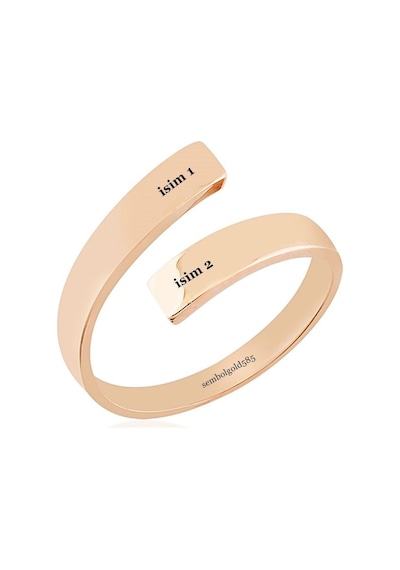 Eklem Altın Yüzük 14K Rose & Beyaz Gold 364012536