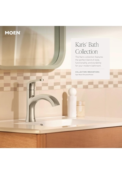 Karis 84346srn Tek Kollu Lavabo Bataryası, Fırçalanmış Nikel Diğer